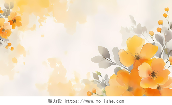 中国风古风水墨画花卉插画妇女节母亲节教师节背景春天春季背景